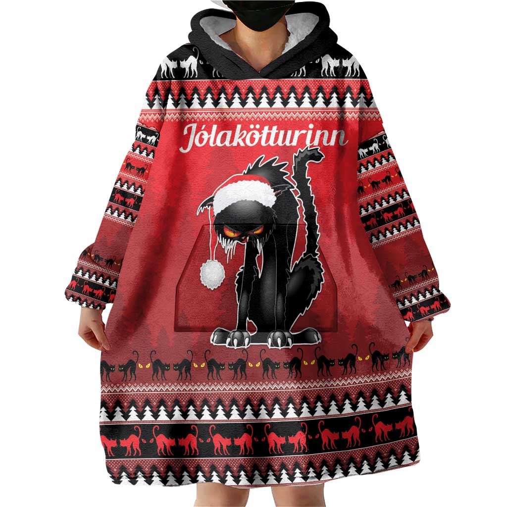 Jolakotturinn Iceland Wearable Blanket Hoodie Yule Cat Merry Christmas - Wonder Print Shop