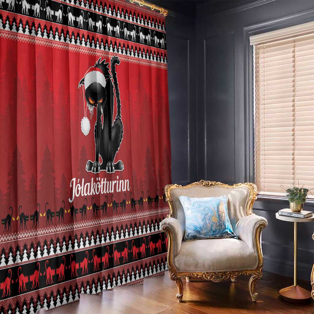 Jolakotturinn Iceland Window Curtain Yule Cat Merry Christmas - Wonder Print Shop