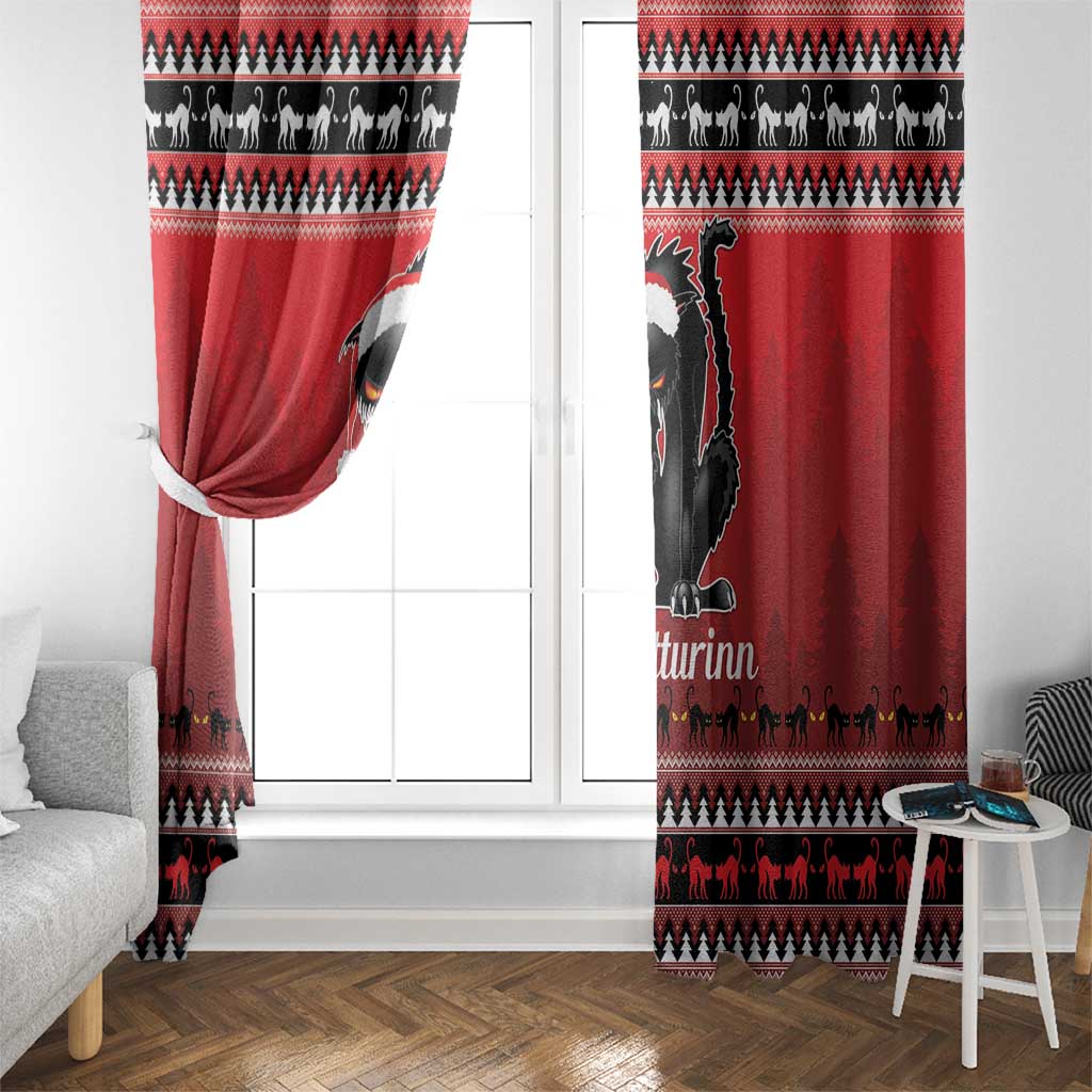 Jolakotturinn Iceland Window Curtain Yule Cat Merry Christmas - Wonder Print Shop