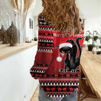 Jolakotturinn Iceland Women Casual Shirt Yule Cat Merry Christmas - Wonder Print Shop