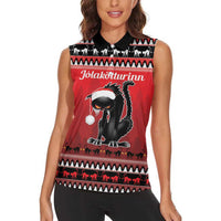 Jolakotturinn Iceland Women Sleeveless Polo Shirt Yule Cat Merry Christmas - Wonder Print Shop