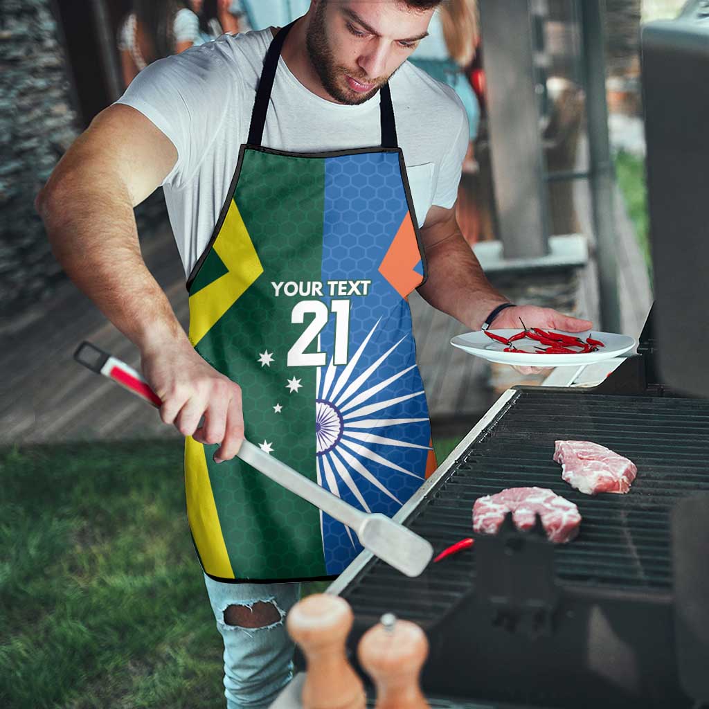 India vs Australia Custom Apron Blue vs Gold Cricket Heritage - Wonder Print Shop