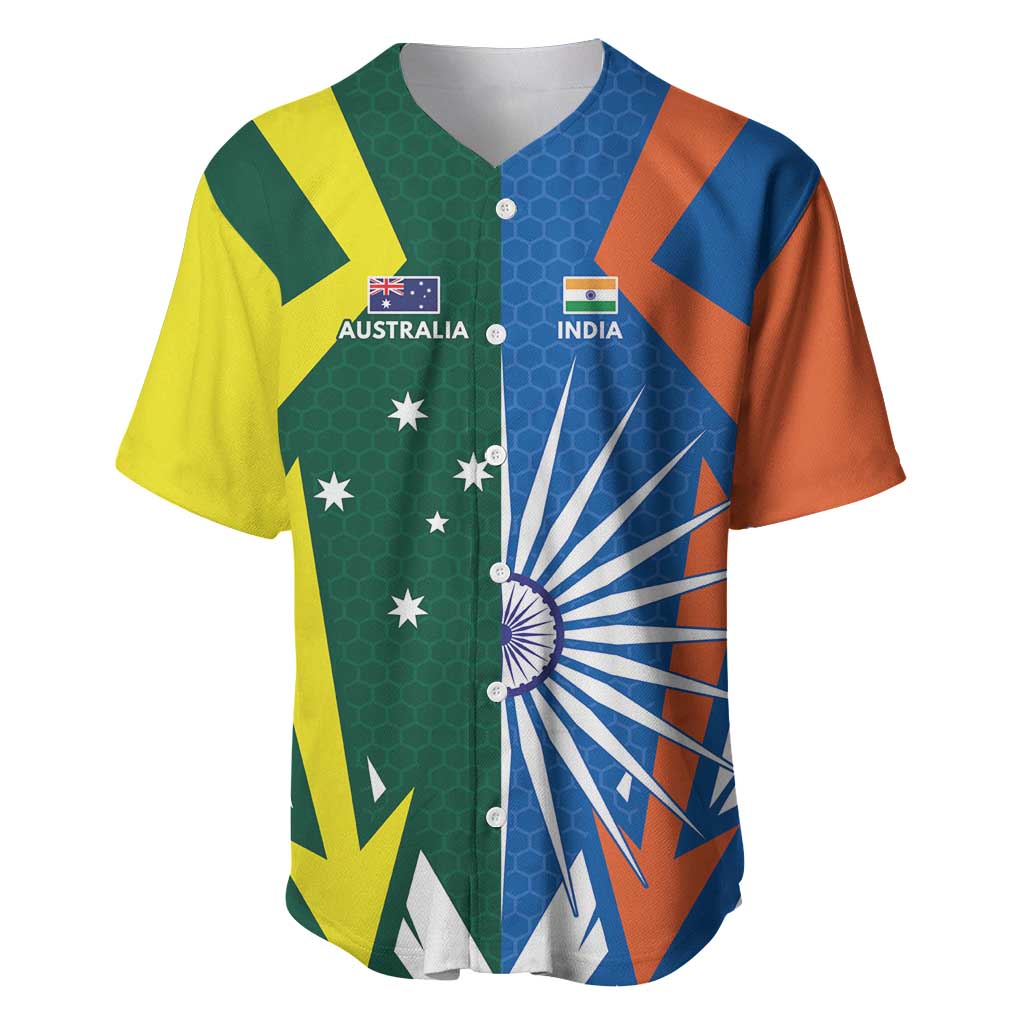 India vs Australia Custom Baseball Jersey Blue vs Gold Cricket Heritage - Wonder Print Shop