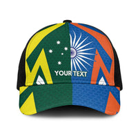 India vs Australia Personalised Baseball Net Cap Blue vs Gold Cricket Heritage - Wonder Print Shop