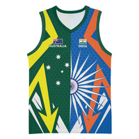India vs Australia Custom Basketball Jersey Blue vs Gold Cricket Heritage - Wonder Print Shop