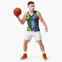 India vs Australia Custom Basketball Jersey Blue vs Gold Cricket Heritage - Wonder Print Shop