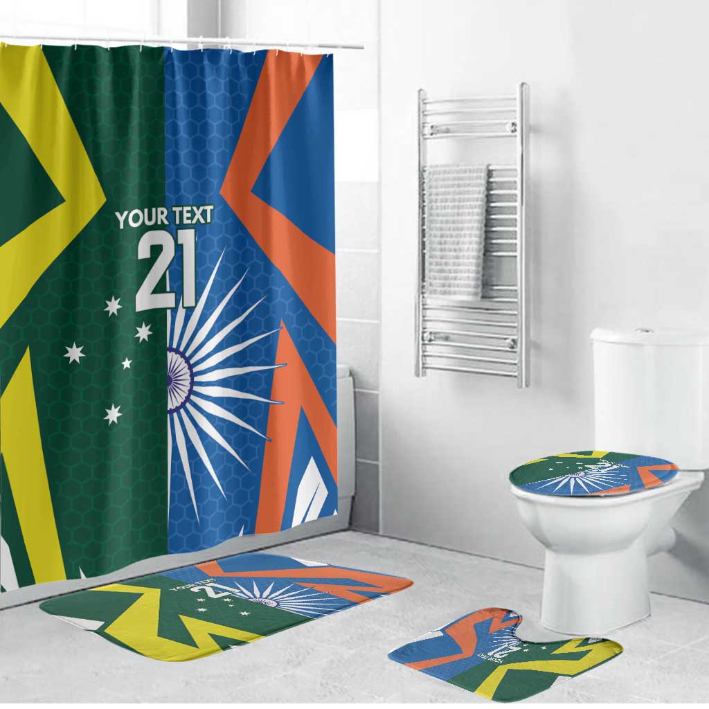 India vs Australia Custom Bathroom Set Blue vs Gold Cricket Heritage - Wonder Print Shop