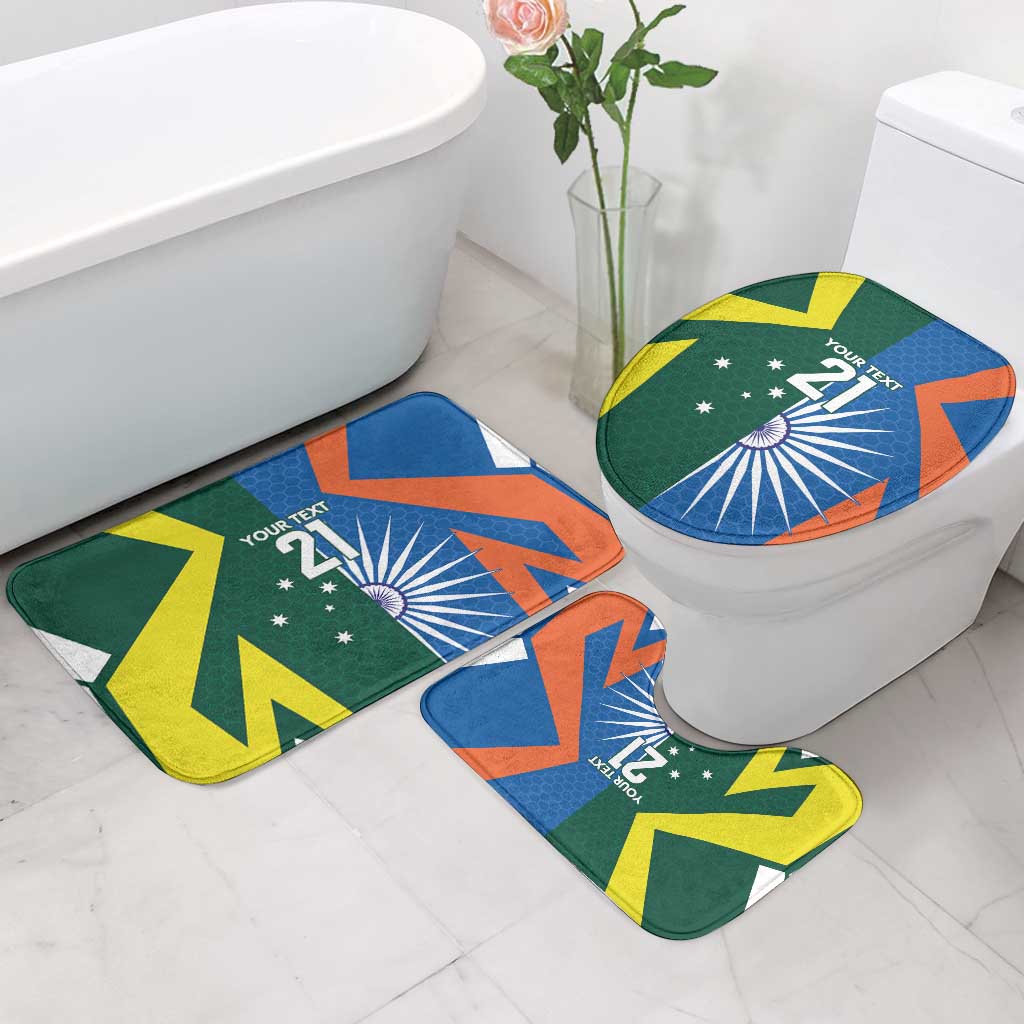 India vs Australia Custom Bathroom Set Blue vs Gold Cricket Heritage - Wonder Print Shop