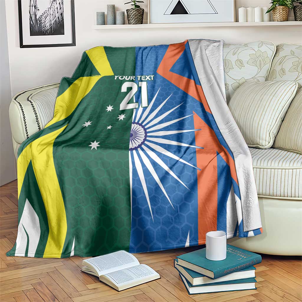 India vs Australia Custom Blanket Blue vs Gold Cricket Heritage - Wonder Print Shop