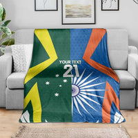India vs Australia Custom Blanket Blue vs Gold Cricket Heritage - Wonder Print Shop