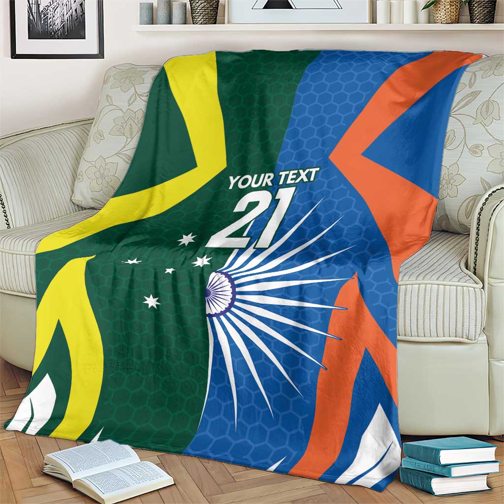 India vs Australia Custom Blanket Blue vs Gold Cricket Heritage - Wonder Print Shop