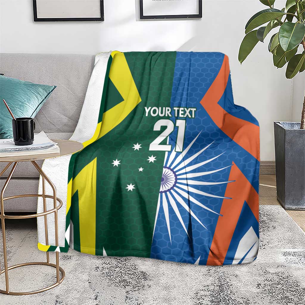 India vs Australia Custom Blanket Blue vs Gold Cricket Heritage - Wonder Print Shop