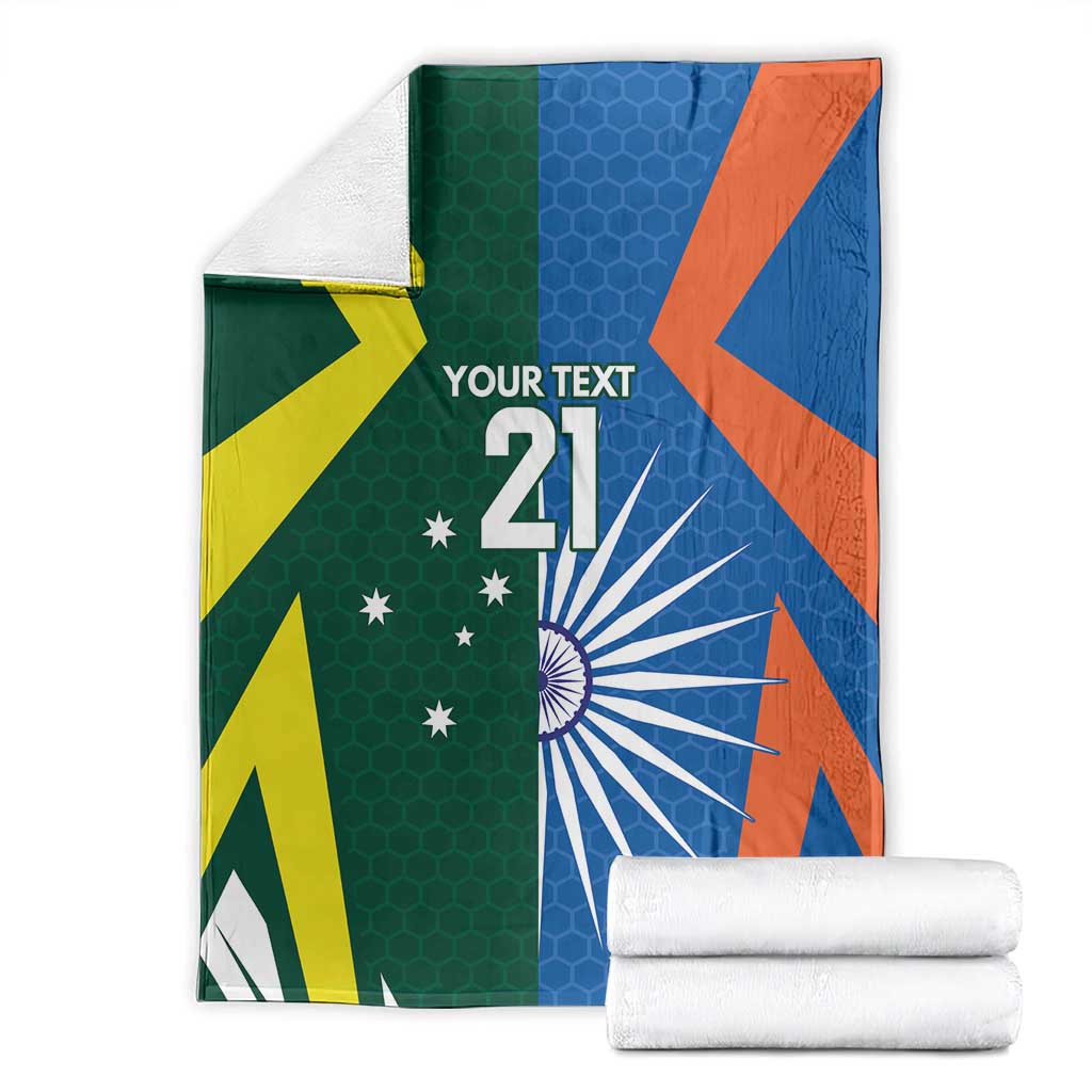 India vs Australia Custom Blanket Blue vs Gold Cricket Heritage - Wonder Print Shop