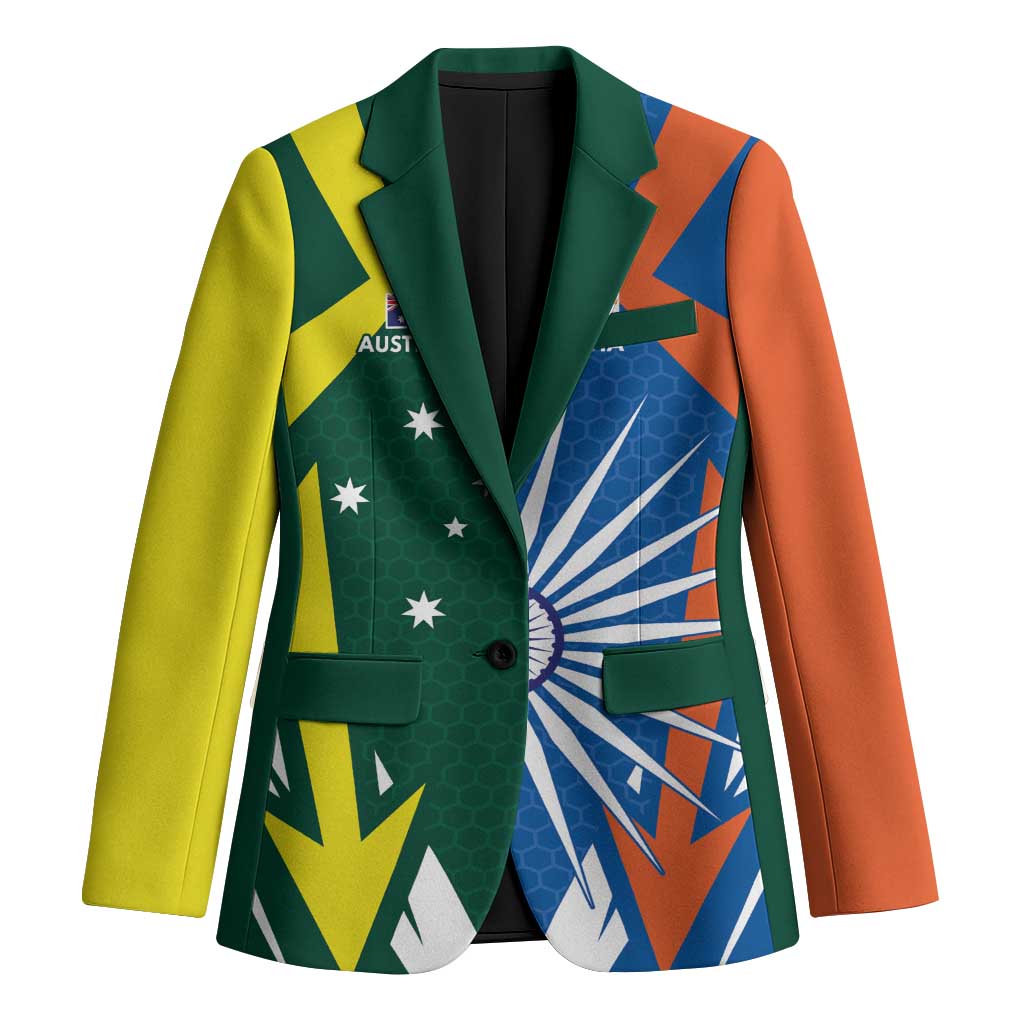 India vs Australia Custom Blazer Blue vs Gold Cricket Heritage - Wonder Print Shop