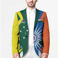 India vs Australia Custom Blazer Blue vs Gold Cricket Heritage - Wonder Print Shop
