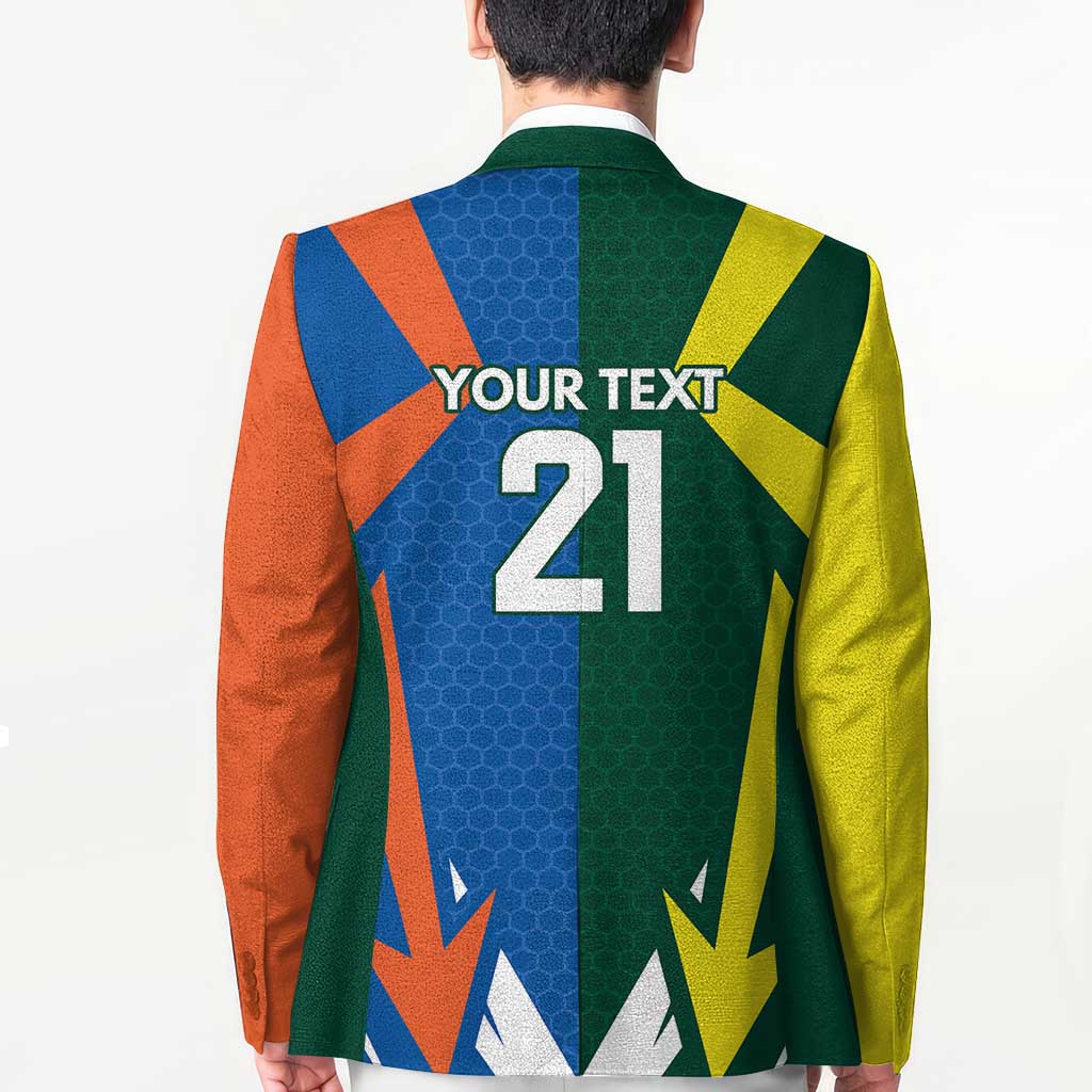 India vs Australia Custom Blazer Blue vs Gold Cricket Heritage - Wonder Print Shop