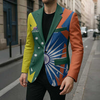 India vs Australia Custom Blazer Blue vs Gold Cricket Heritage - Wonder Print Shop