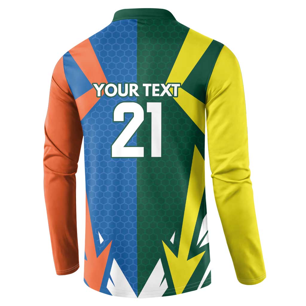 India vs Australia Custom Button Sweatshirt Blue vs Gold Cricket Heritage - Wonder Print Shop