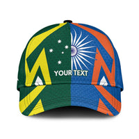 India vs Australia Personalised Classic Cap Blue vs Gold Cricket Heritage - Wonder Print Shop