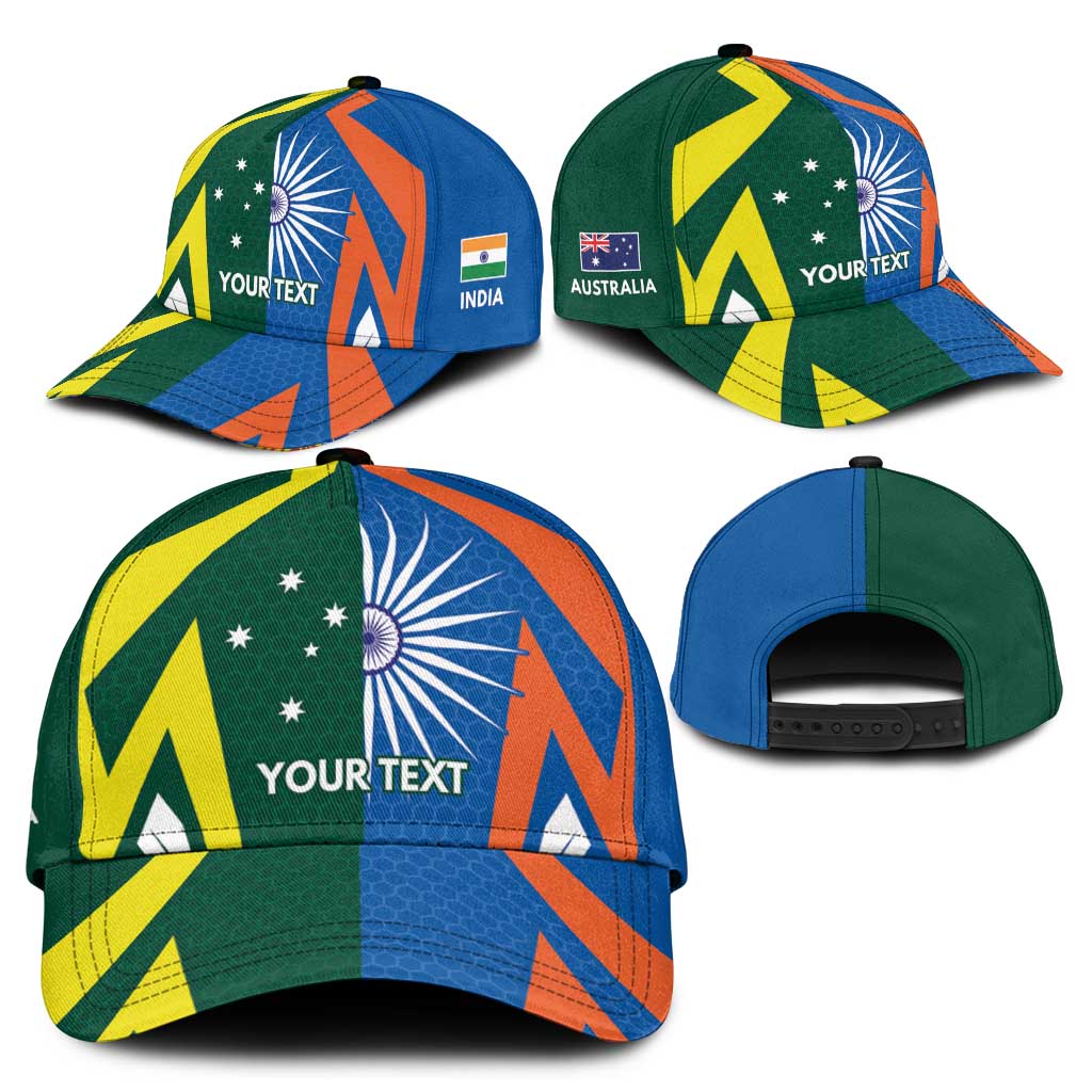 India vs Australia Personalised Classic Cap Blue vs Gold Cricket Heritage - Wonder Print Shop