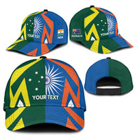 India vs Australia Personalised Classic Cap Blue vs Gold Cricket Heritage - Wonder Print Shop