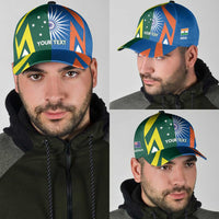 India vs Australia Personalised Classic Cap Blue vs Gold Cricket Heritage - Wonder Print Shop