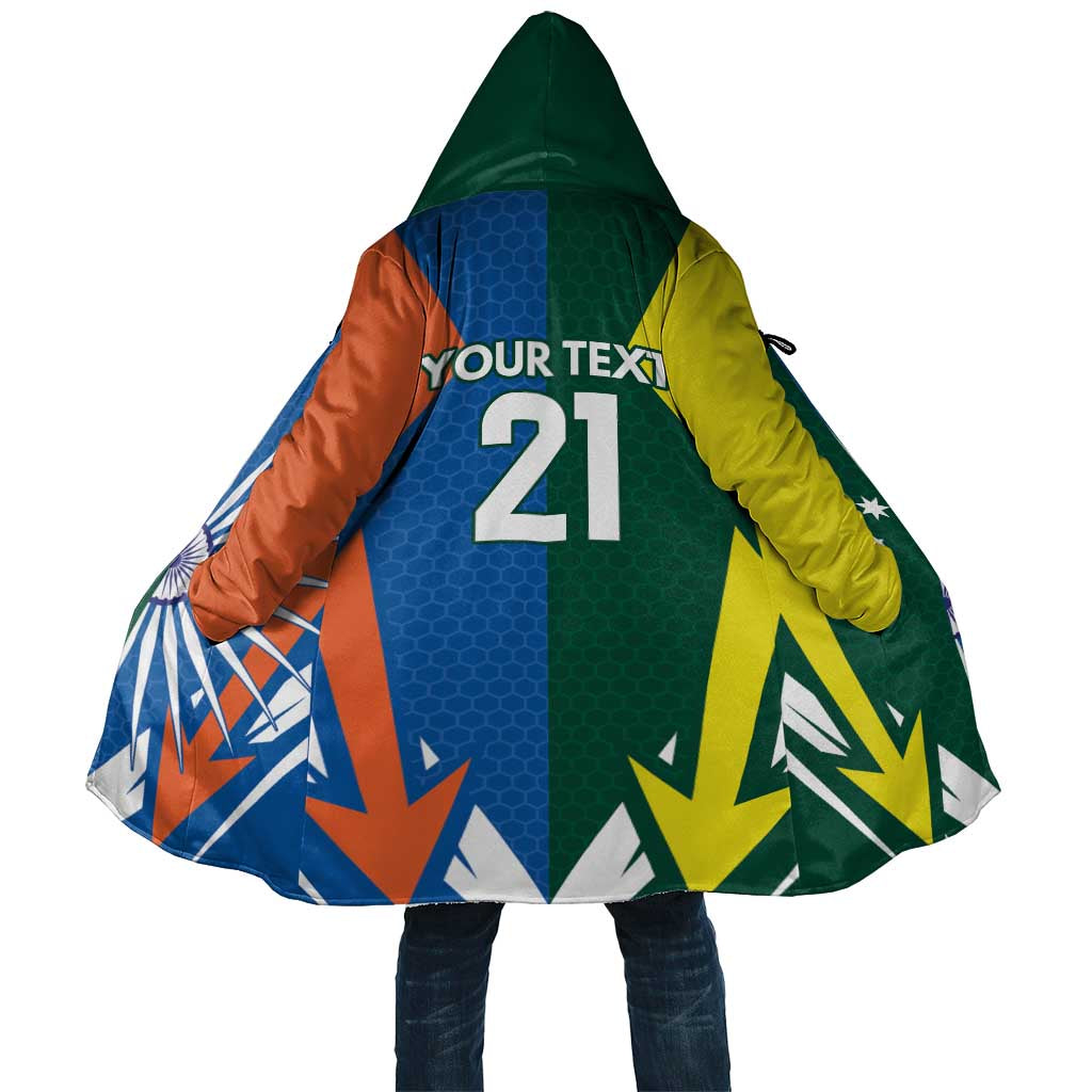 India vs Australia Custom Cloak Blue vs Gold Cricket Heritage - Wonder Print Shop