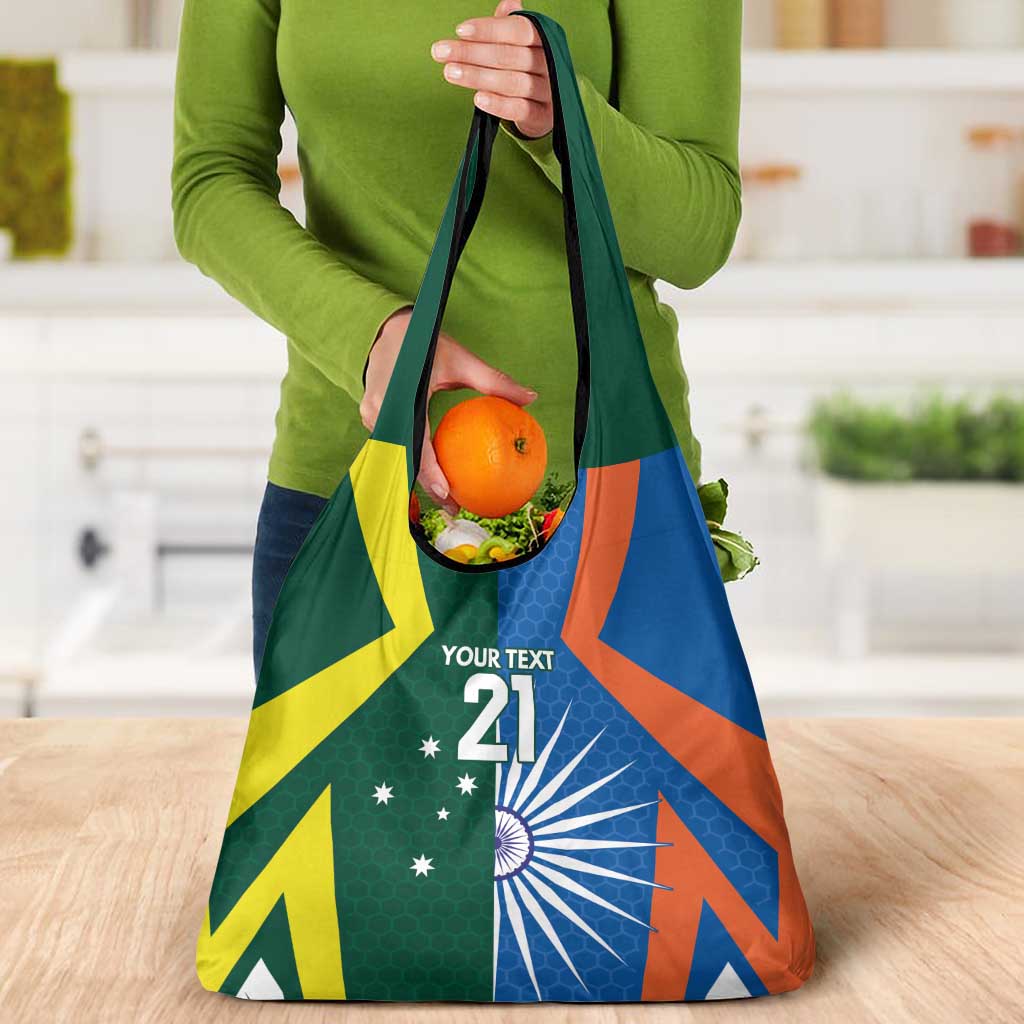 India vs Australia Custom Grocery Bag Blue vs Gold Cricket Heritage - Wonder Print Shop