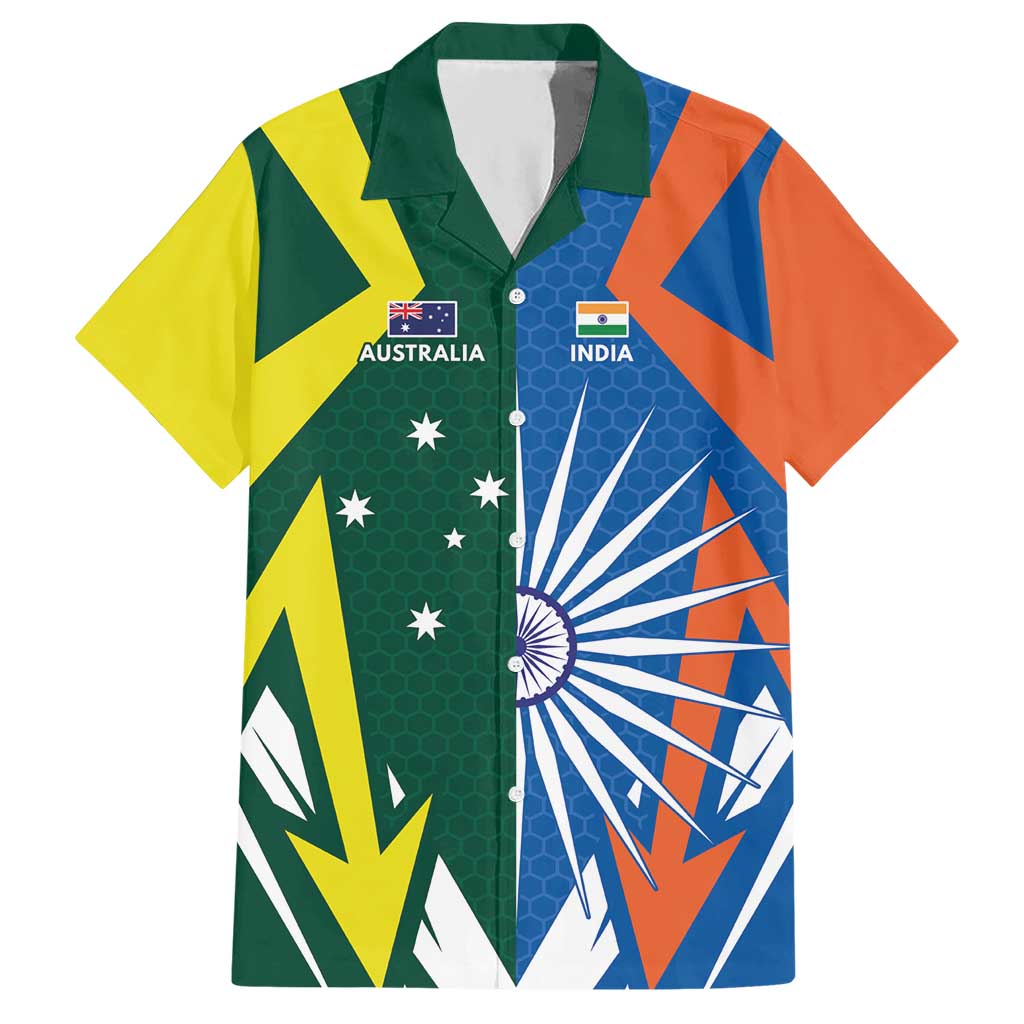India vs Australia Custom Hawaiian Shirt Blue vs Gold Cricket Heritage - Wonder Print Shop