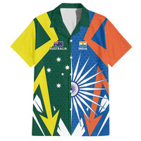 India vs Australia Custom Hawaiian Shirt Blue vs Gold Cricket Heritage - Wonder Print Shop