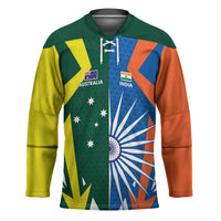 India vs Australia Custom Hockey Jersey Blue vs Gold Cricket Heritage - Wonder Print Shop