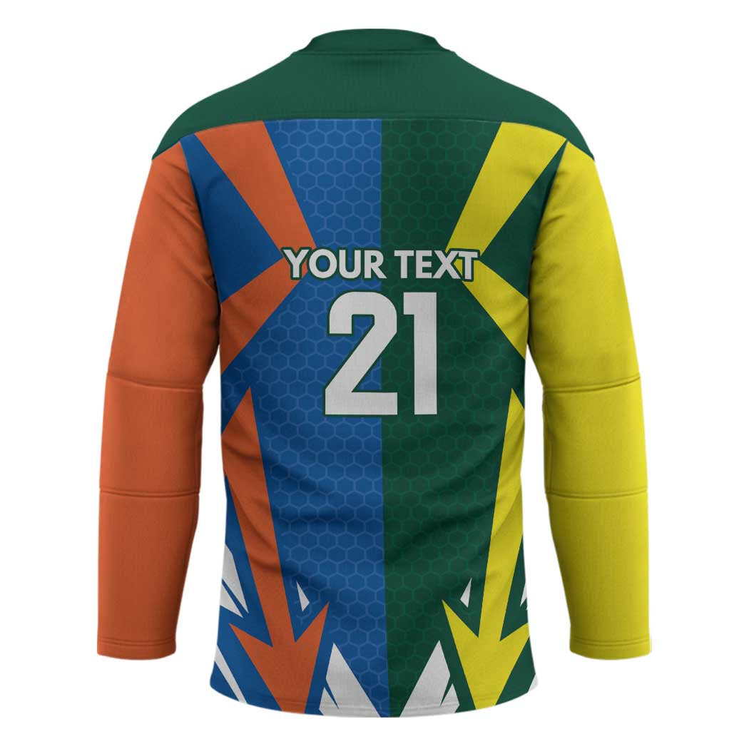 India vs Australia Custom Hockey Jersey Blue vs Gold Cricket Heritage - Wonder Print Shop