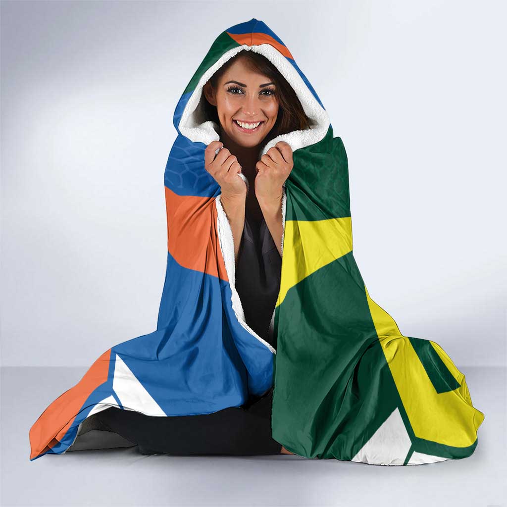 India vs Australia Custom Hooded Blanket Blue vs Gold Cricket Heritage - Wonder Print Shop