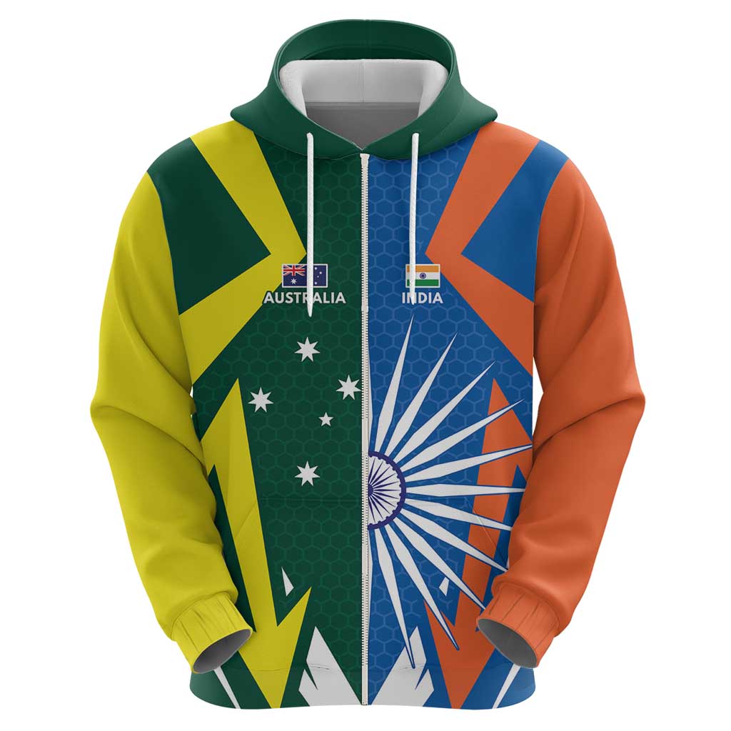 India vs Australia Custom Hoodie Blue vs Gold Cricket Heritage - Wonder Print Shop