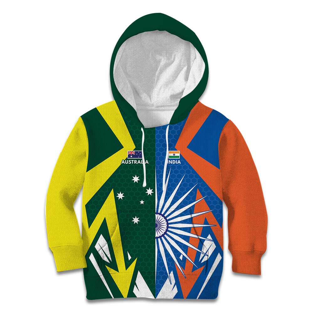 India vs Australia Custom Kid Hoodie Blue vs Gold Cricket Heritage - Wonder Print Shop