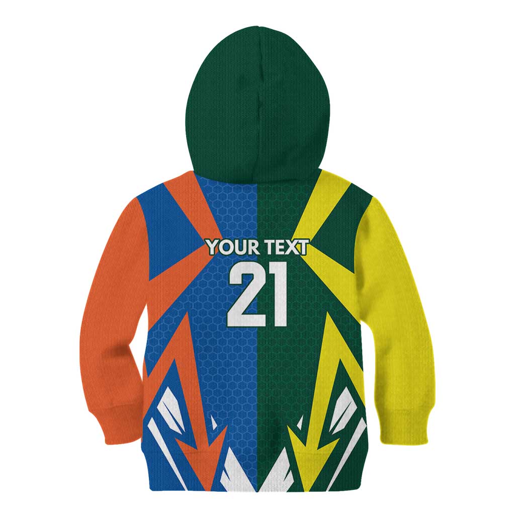 India vs Australia Custom Kid Hoodie Blue vs Gold Cricket Heritage - Wonder Print Shop
