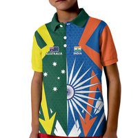 India vs Australia Custom Kid Polo Shirt Blue vs Gold Cricket Heritage - Wonder Print Shop