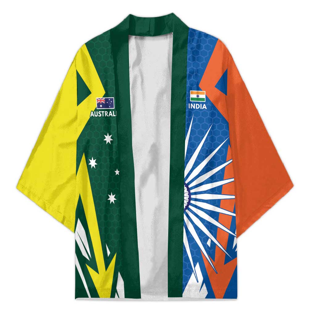 India vs Australia Custom Kimono Blue vs Gold Cricket Heritage - Wonder Print Shop