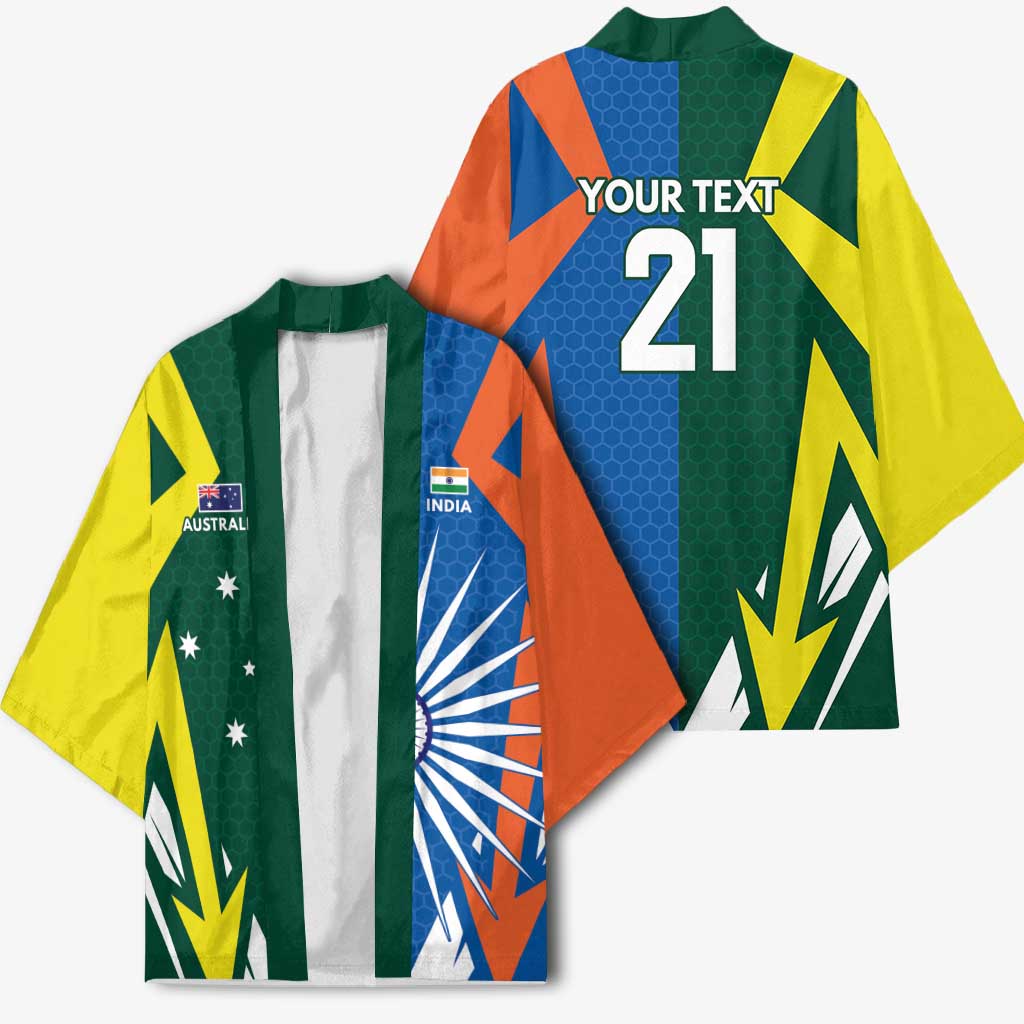 India vs Australia Custom Kimono Blue vs Gold Cricket Heritage - Wonder Print Shop