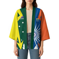 India vs Australia Custom Kimono Blue vs Gold Cricket Heritage - Wonder Print Shop