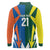 India vs Australia Custom Long Sleeve Polo Shirt Blue vs Gold Cricket Heritage - Wonder Print Shop
