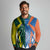 India vs Australia Custom Long Sleeve Polo Shirt Blue vs Gold Cricket Heritage - Wonder Print Shop