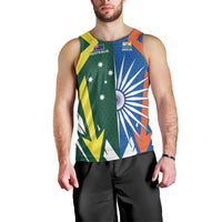 India vs Australia Custom Men Tank Top Blue vs Gold Cricket Heritage - Wonder Print Shop