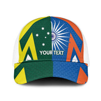 India vs Australia Personalised Mesh Trucker Cap Blue vs Gold Cricket Heritage - Wonder Print Shop