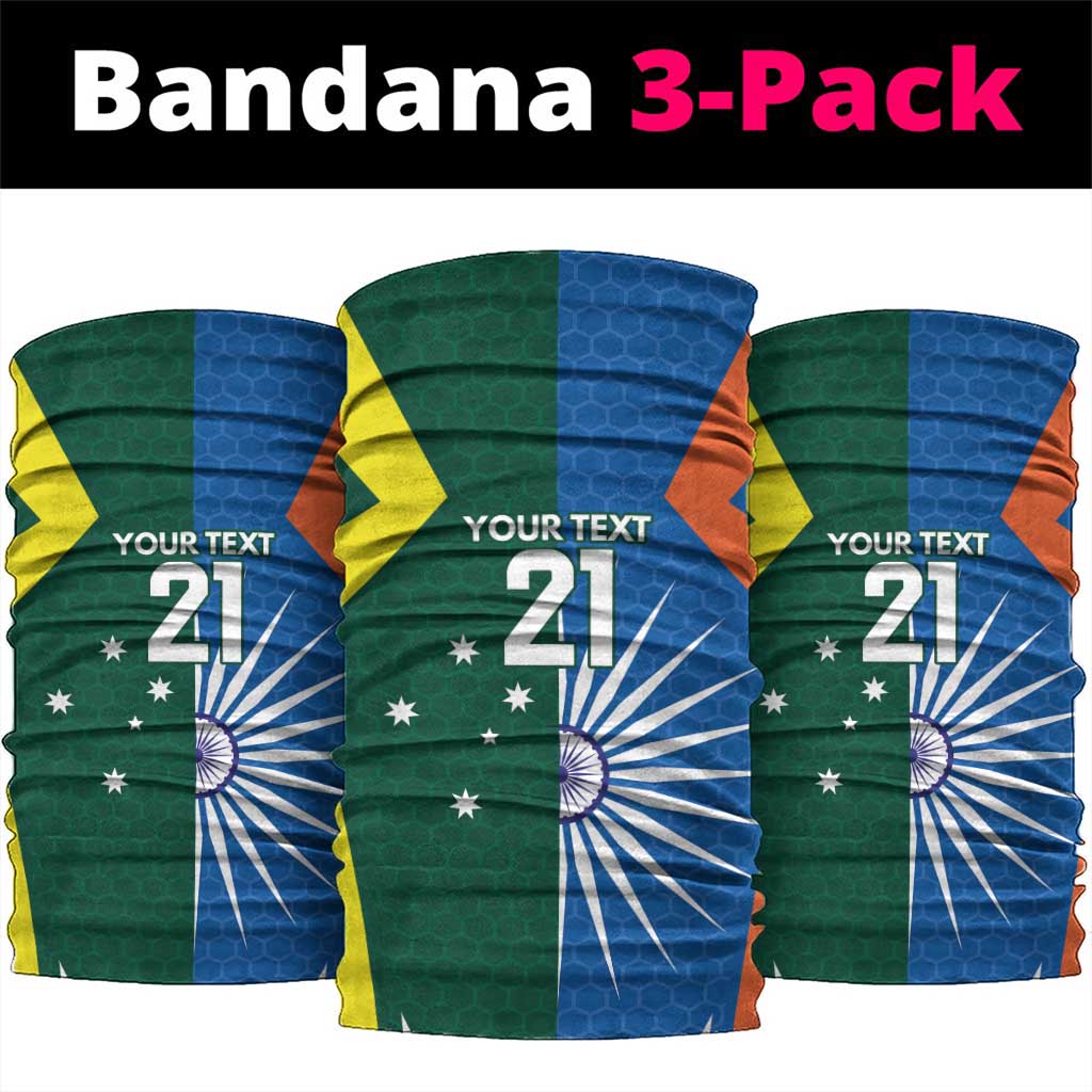 India vs Australia Custom Neck Gaiter Blue vs Gold Cricket Heritage - Wonder Print Shop