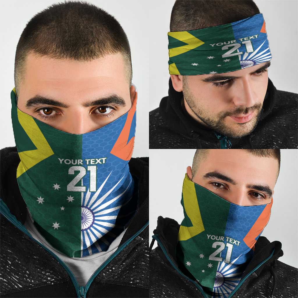 India vs Australia Custom Neck Gaiter Blue vs Gold Cricket Heritage - Wonder Print Shop