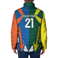 India vs Australia Custom Padded Jacket Blue vs Gold Cricket Heritage - Wonder Print Shop