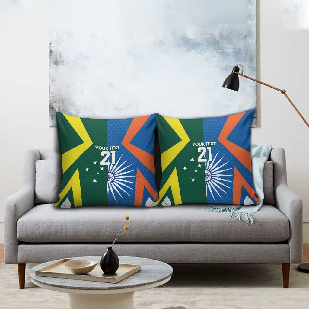 India vs Australia Custom Pillow Cover Blue vs Gold Cricket Heritage - Wonder Print Shop