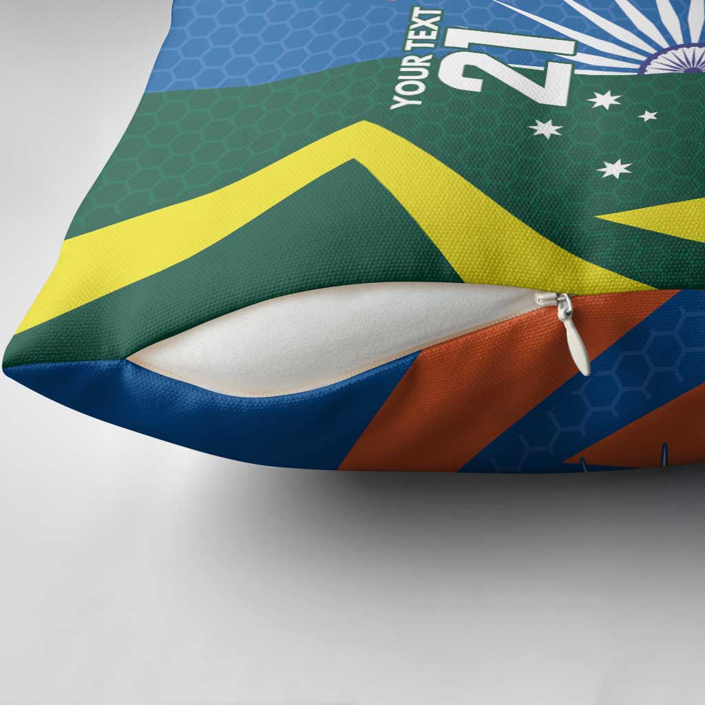 India vs Australia Custom Pillow Cover Blue vs Gold Cricket Heritage - Wonder Print Shop