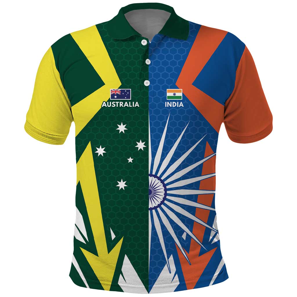 India vs Australia Custom Polo Shirt Blue vs Gold Cricket Heritage - Wonder Print Shop